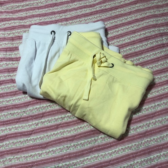 Yellow and White shorts- Cozy Collection -large2 pairs- new or like new - Picture 1 of 10